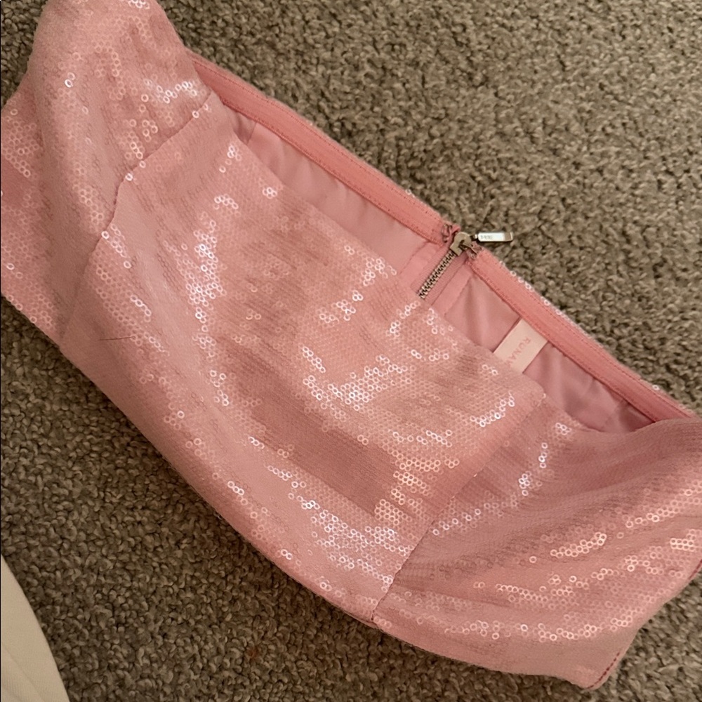 Pink Sequin Crop Top